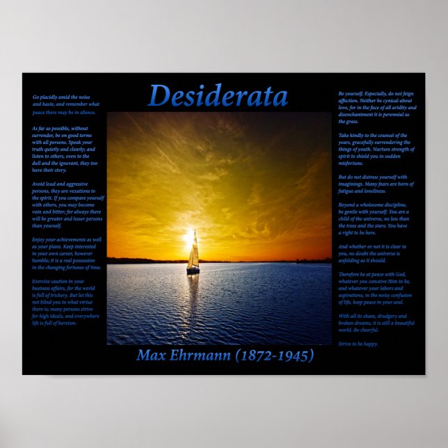 Segelfahrt in blau poster (Vorne)