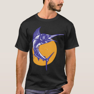 Segelfisch Fisch Springt Retro T-Shirt