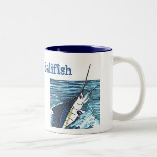Segelfisch springt Sportfish Zweifarbige Tasse