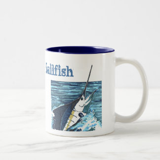 Segelfisch springt Sportfish Zweifarbige Tasse