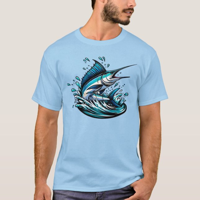 Segelfische Tiefsee Fischen Salzwasserfisch T-Shirt (Vorderseite)