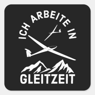 Segelflieger Pilot Gleitzeit Segelflugzeug Quadratischer Aufkleber