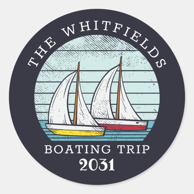 Segelfliegerische Familienurlaub Runder Aufkleber (Vorderseite)