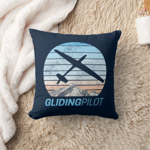 Segelflugpilot Vintage-Aviator Sonnenuntergang Flu Kissen