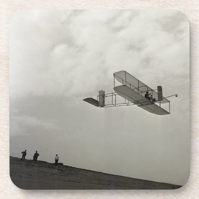 Segelflugtest Flugluftfahrt Wright-Brüder Getränkeuntersetzer (Vorderseite)