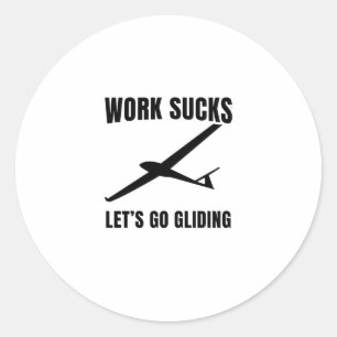 Segelflugzeug   Glider Aviation Soaring Gliding Ge Runder Aufkleber