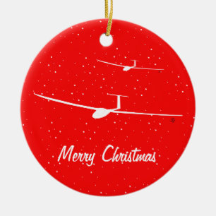 Segelflugzeug Keramik Ornament