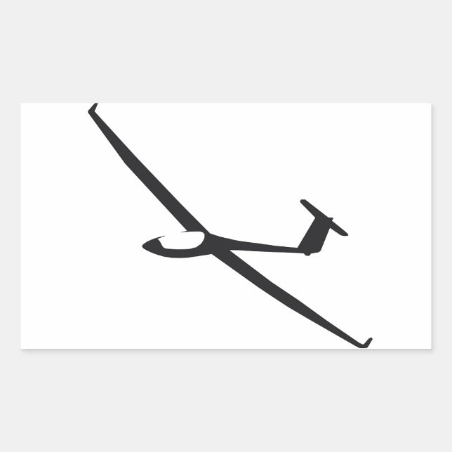 Segelflugzeug Rechteckiger Aufkleber (Vorderseite)