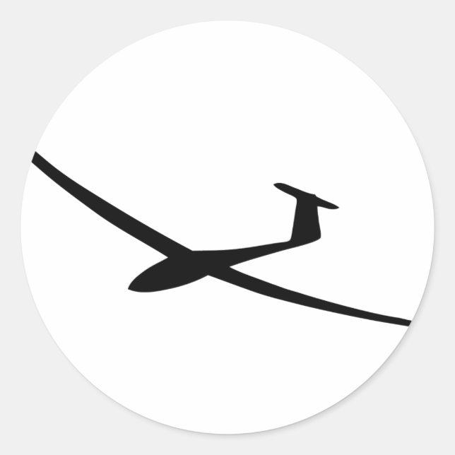 Segelflugzeug Runder Aufkleber (Vorderseite)