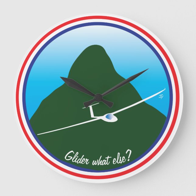 Segelflugzeug - was sonst? große wanduhr (Vorderseite)