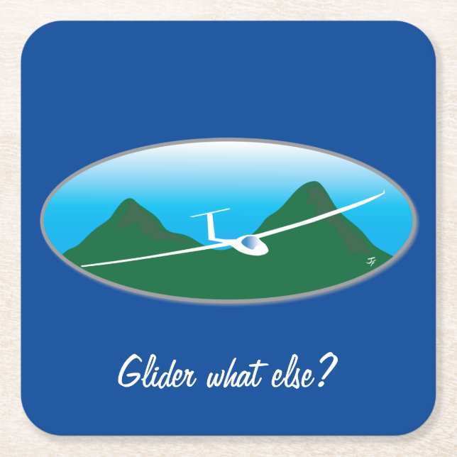 Segelflugzeug - was sonst? rechteckiger pappuntersetzer (Vorderseite)