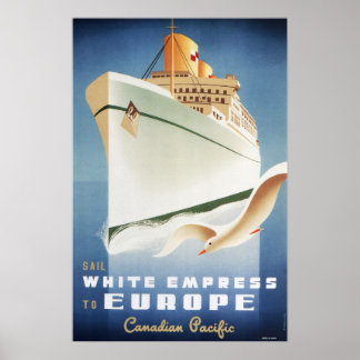 Segeljacke WHITE EMPRESS to EUROPE Vintag Ship Pos Poster