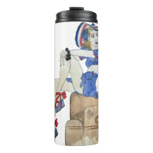 Segelmädchen Thermosbecher