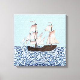 Segelmauer, Mayflower Ship Art, Leinwanddruck