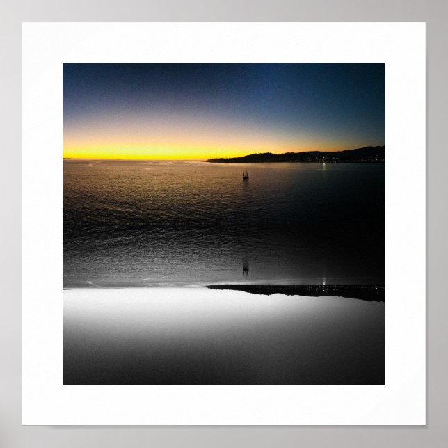 Segeln am Horizont Reflexionsfotografie Poster (Vorne)