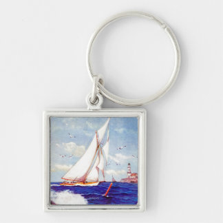 Segeln am Leuchtturm von Albert B. Zeichen Schlüsselanhänger