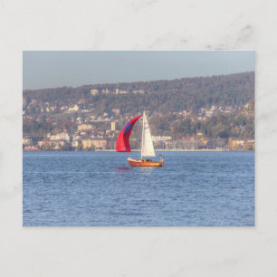Segeln am Zürichsee Feiertagspostkarte