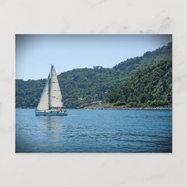 Segeln an der italienischen Riviera - Portofino -  Postkarte (Vorderseite)