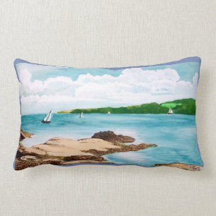Segeln auf das Helford Fluss-Malerei-Kissen Lendenkissen