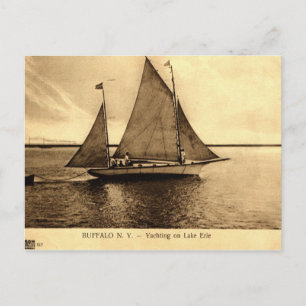 Segeln auf dem Eriesee, Buffalo NY 1909 vintage Postkarte