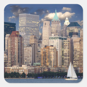 Segeln auf dem Hudson River in New York Quadratischer Aufkleber