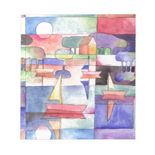 SEGELN AUF DEM WASSERBOOT Aquarellfärbung Notizblock