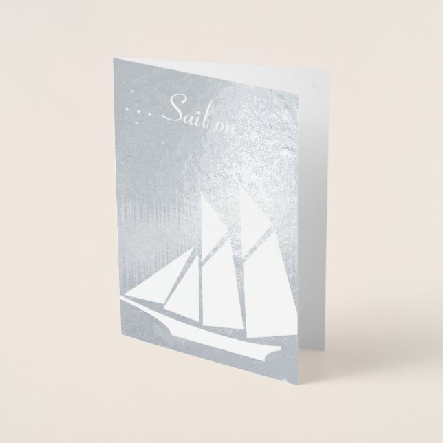 Segeln auf der 65. Geburtstagskarte Folienkarte (Vorderseite)