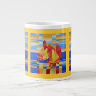 Segeln auf der Sieben See So Blue Kubist Abstrakt Jumbo-Tasse