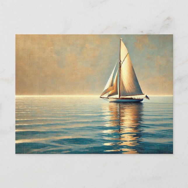 Segeln auf einem ruhigen See Postkarte (Vorderseite)