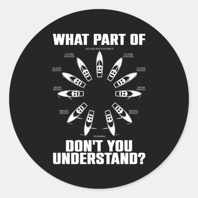 Segeln auf Segelboot Runder Aufkleber (Vorderseite)