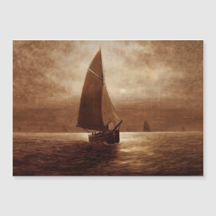 Segeln bei Nacht (ca. 1900) Elbridge Wesley Webb Magnetkarte