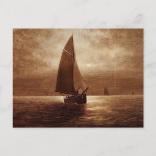 Segeln bei Nacht (ca. 1900) Elbridge Wesley Webb Postkarte