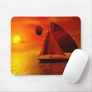 Segeln bei Sonnenuntergang Mousepad