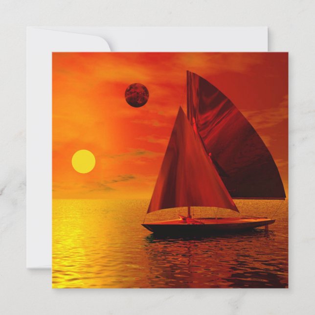 Segeln bei Sunset Karte (Vorderseite)
