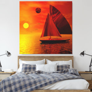 Segeln bei Sunset Leinwanddruck