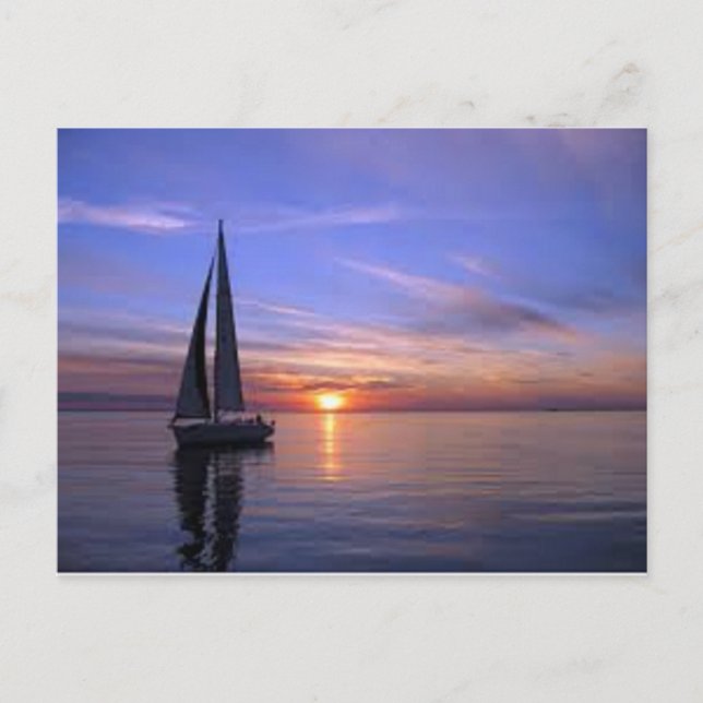 Segeln bei Sunset Postkarte (Vorderseite)
