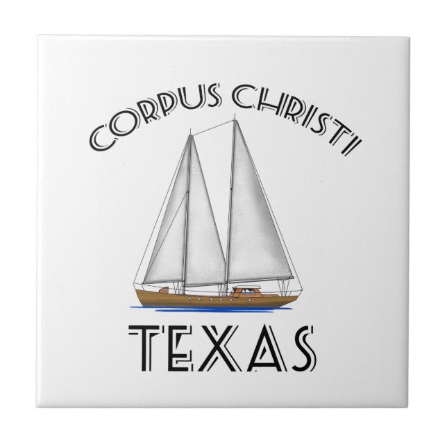 Segeln Corpus Christis Texas Fliese (Vorderseite)