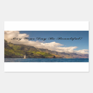 Segeln der Küstenlinie Rechteckiger Aufkleber