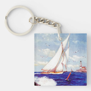 Segeln durch den Leuchtturm durch Albert B. Marks Schlüsselanhänger