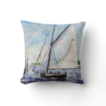 Segeln entlang Kunst-Segelboot-Aquarell