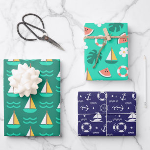 Segeln geschenkpapier set