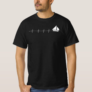 Segeln-Herzschlag-lustiges Segelboot T-Shirt