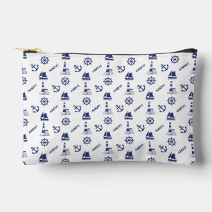 Segeln Illustrative Sml Ptn Navy Blue+White Zubehörtasche