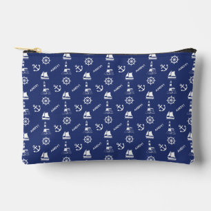 Segeln Illustrative Sml Ptn White+Navy Blue Zubehörtasche