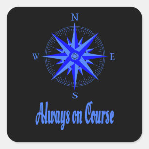 Segeln - immer auf Kurs Compass Shirt Quadratischer Aufkleber