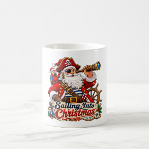 Segeln in den Weihnachts-Pirat-Santa Kaffeetasse
