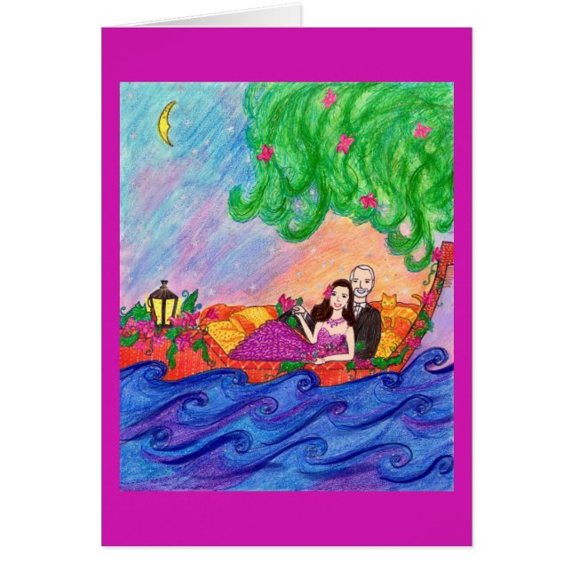 Segeln in die Sonnenuntergang-Karte mit einer (Vorne)