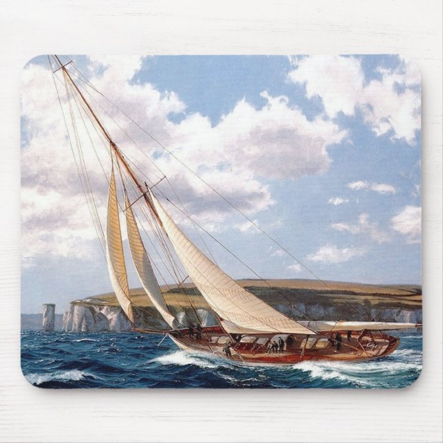 Segeln in ein raues Meer Mousepad (Vorne)