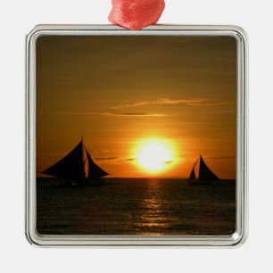 Segeln in Sunset Ornament Aus Metall