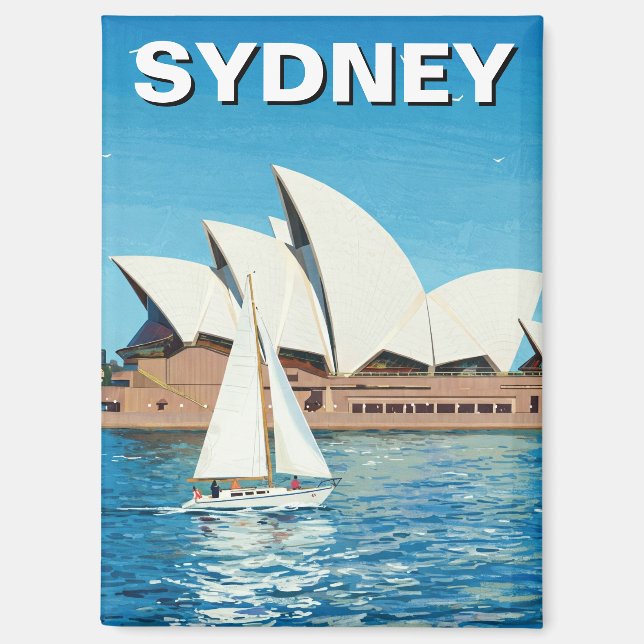 Segeln in Sydney Australien Reisen Magnet (Vorderseite)